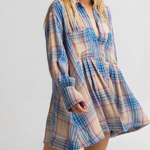 NWOT Free People The Voyage Shirtdress Tunic, Sunrise Combo size XS-M
